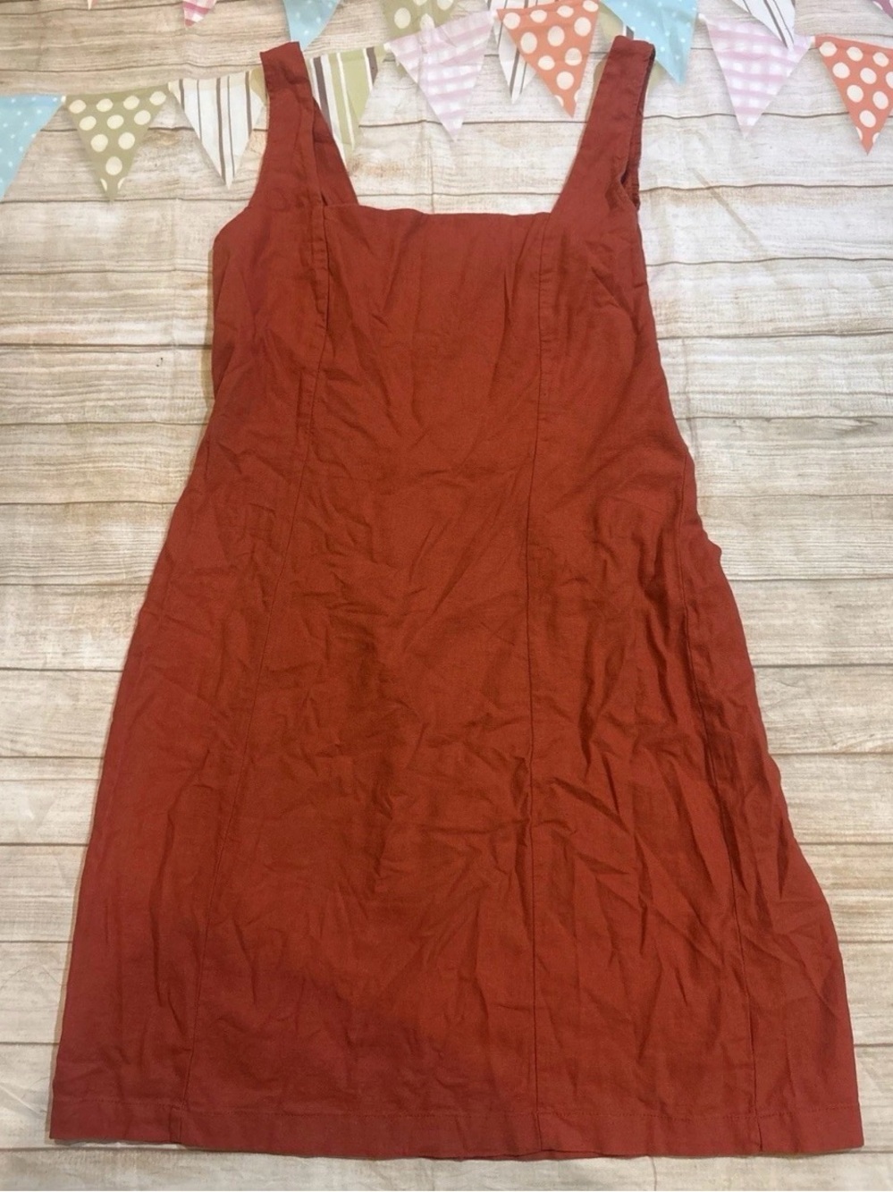 Old navy Women’s Sleeveless Square-Neck Rust Dress sz large tall nwt